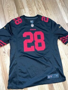 Nike San Francisco 49ers #28 (Hyde) Black & Red Men's Jersey